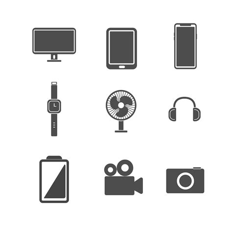 Electronic Icon Set Illustration Vector Concept Isolated White