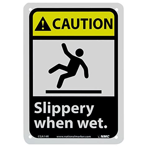 Nmc Cga R Osha Sign Legend Caution Slippery When Wet With