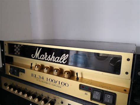 Marshall El34 100100 Dual Monoblock Rack Power Amp Reverb