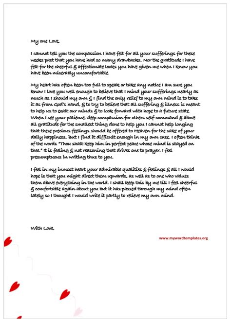4 Amazing Sample Love Letter My Word Templates