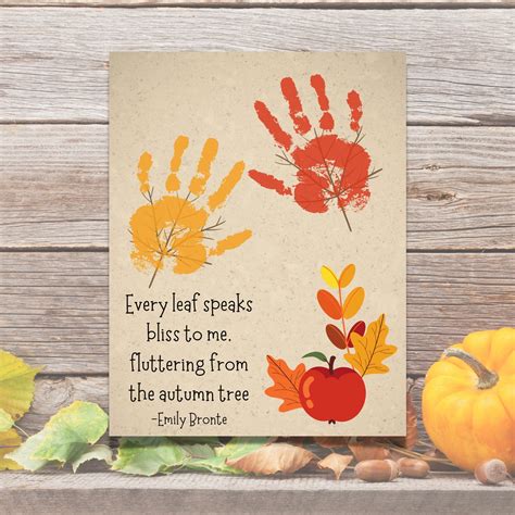 fall poem handprint craft fall preschool activity etsy