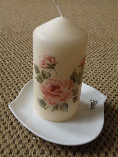 Decoupage Candle By Lenka Decoupage Candles Colorful Candles Hand
