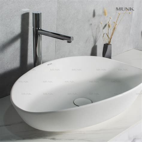 600mm Matte White Solid Surface Abovecounter Basin Bathroom Sink For