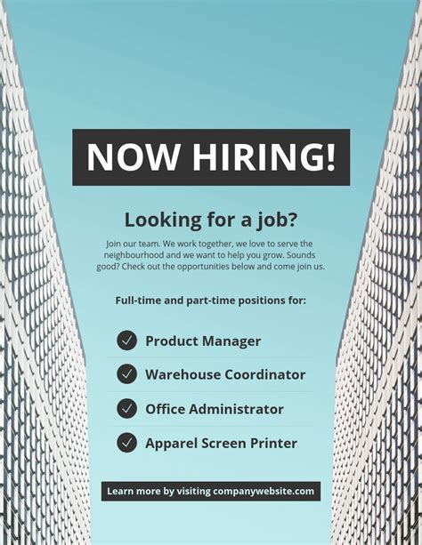 30 Hiring Flyers To Customize For Your Job Posting Venngage