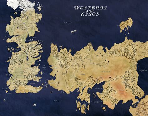 Game Of Thrones Map Westeros Map Winterfell Map Got Map Map Of