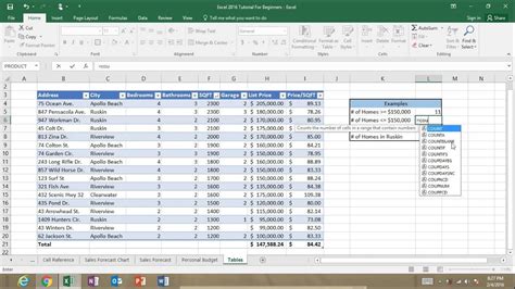 For example, =a1+a2+a3, which finds the sum of the. Excel COUNTIF Function Tutorial: Excel 2016 Range Criteria ...