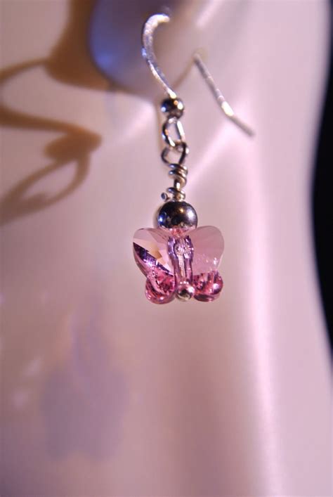 Pink Butterfly Earrings By Athenagoddessjewelry On Etsy