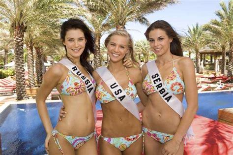 Bikini Clad Miss Universe Contestants Hit The Beach At Atlantis My