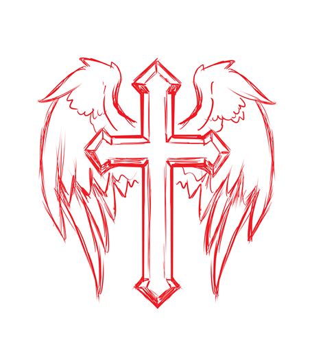 Cross With Wings Tattoo Design Free Image Download