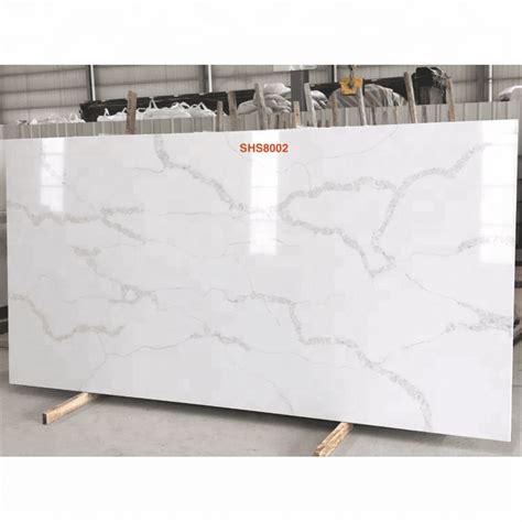 China White Artificial Calacatta Quartz Stone Slab Manufacturer And