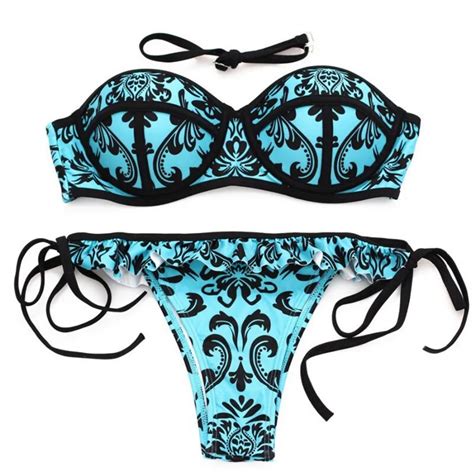 buy sexy print flora bikini 2017 female bikini set women push up swimsuit retro