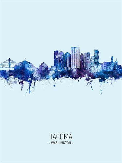 Tacoma Washington Skyline 13 Digital Art By Michael Tompsett Fine