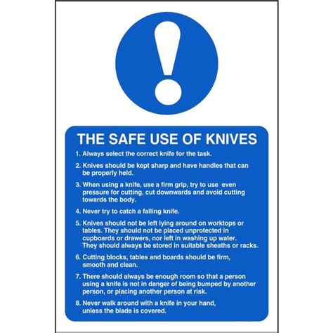Safe Use Of Knives Mandatory Signs Food Hygiene Safety Signs Ireland