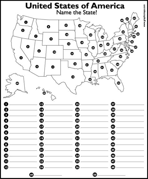 United States Map Activity Worksheet