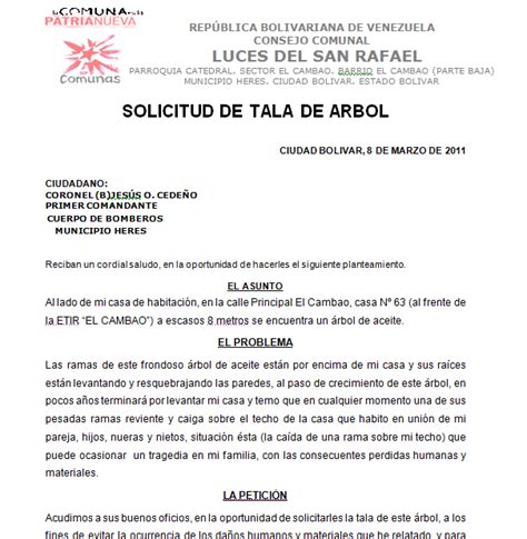 Formatos Legales Solicitud De Tala De Arbol
