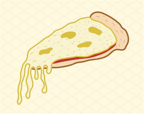 Cheese Pizza Piece Illustrator Graphics ~ Creative Market