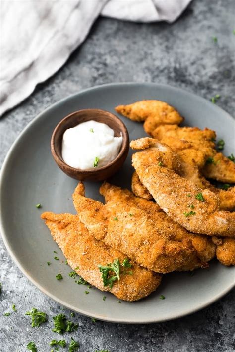 Best air fried chicken strips or tenders. Easy Breaded Air Fryer Chicken Tenders | Sweet Peas & Saffron