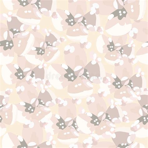 Cute Floral Vector Beige Colors Seamless Pattern Abstract Dotted