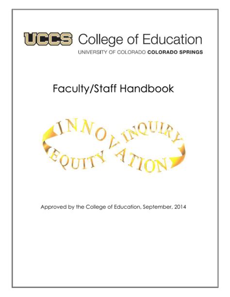 College Of Education Facultystaff Handbook 2014