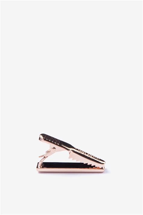 Rose Gold Metal Chrome Curved Tie Bar