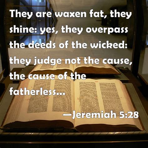 Jeremiah 528 They Are Waxen Fat They Shine Yes They Overpass The Deeds Of The Wicked They
