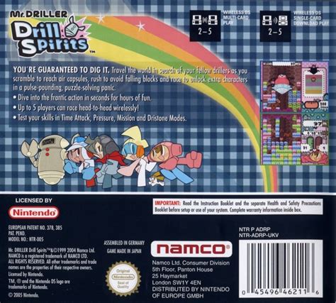 Mr Driller Drill Spirits Nintendo Ds Box Cover Art Mobygames