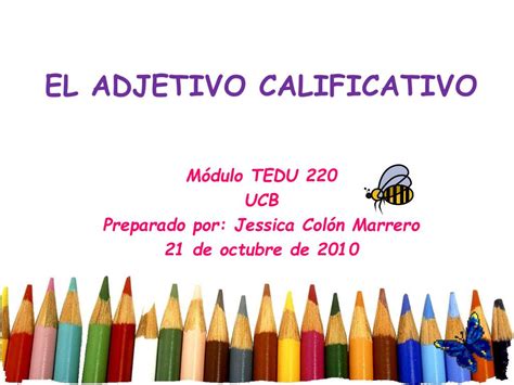 Ppt El Adjetivo Calificativo Powerpoint Presentation Free Download