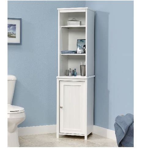 Freestanding Corner Cabinet Display White Tall Bathroom Storage Linen
