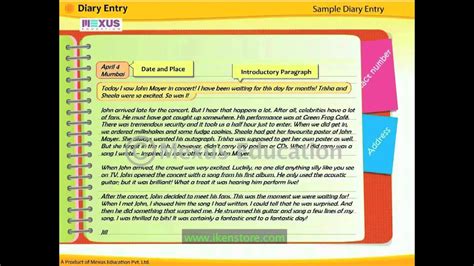 , examples of entries can vary greatly. Diary Writing - SCLSviii
