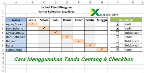 Begini Cara Gunakan Tanda Centang Di Excel Kiatexcel Com