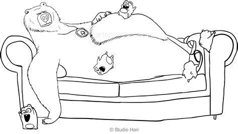 Grizzly bear is subspecies of the brown bear. Grizzy and the Lemming on the sofa coloring page