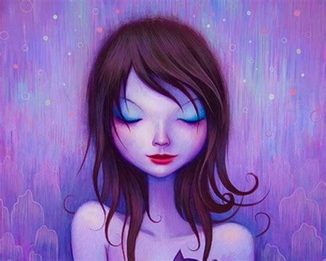Cute Girl Art Face Purple Girl Hd Wallpaper Peakpx