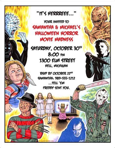Halloween Invitation Wording Ideas Horror Party Movie Themed Party Horror Themed Party