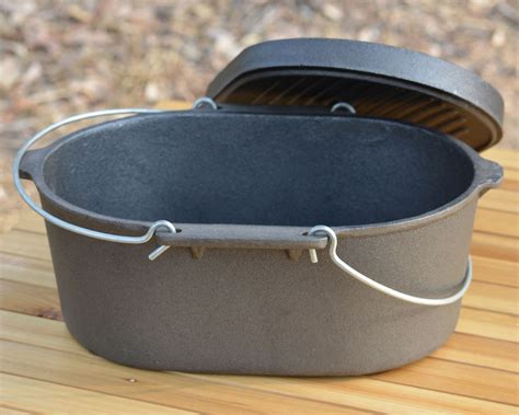 This Quality Full Cast Iron 95qt 89l Oval Camp Oven With Lipped Lid