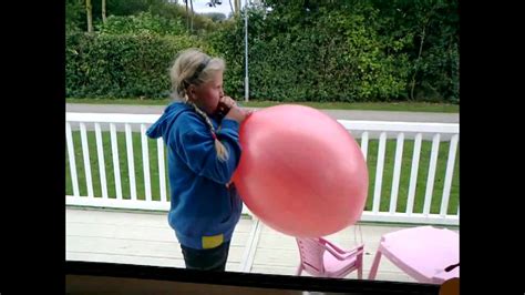 Funniest Video Of A Young Girl Blowing Up Huge Balloon Until It Explodes Youtube