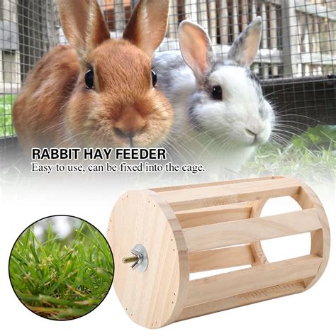 High Quality Rabbit Wooden Grass Feeder Non Toxic Hay Rack For Hamster Chinchilla Bowl Container