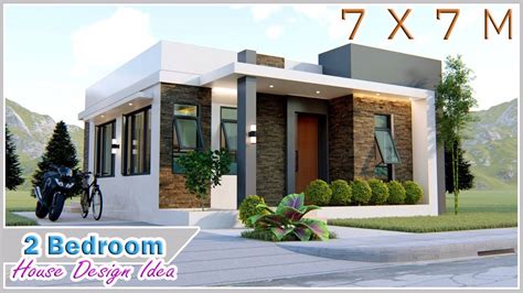 Modern Box Type House Design Idea 7 X 7 Meters 2 Bedroom Minimalist