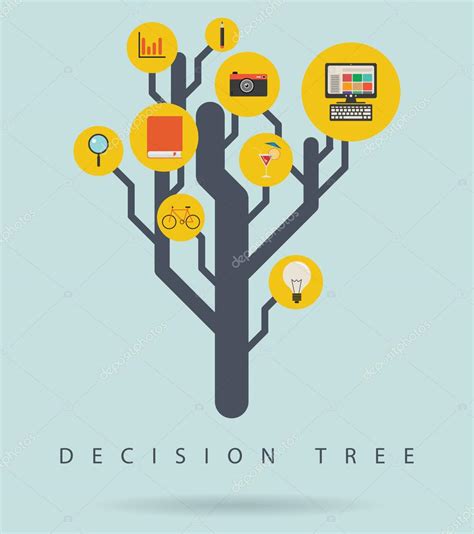 Decision Tree Infographic Diagram Vector Illustration — Stock Vector