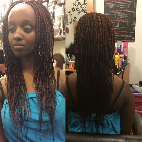 There are different sizes of box braids, and you can style them either with or without extensions. Box Braids done by Bonitas Extension and Braids | Braids ...