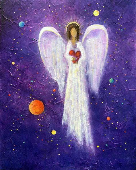 Angel Art Print Poster Guardian Angel Print Angel Of Hearts Etsy