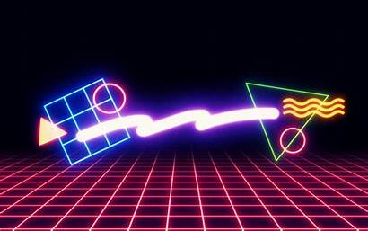 Neon 80s Wallpapers Retro Background Shapes Behance