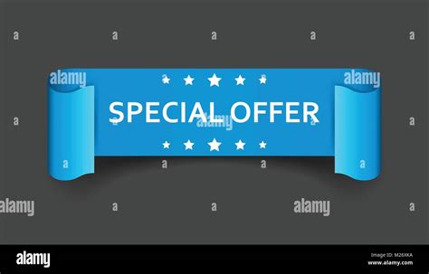 Special Offer Ribbon Vector Icon Discount Sale Sticker Label On Black