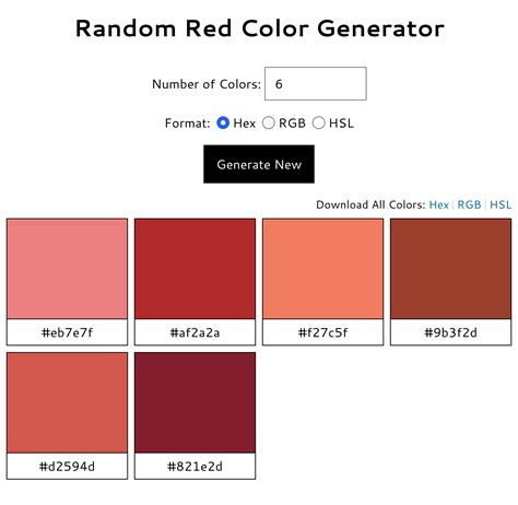 Random Red Color Generator