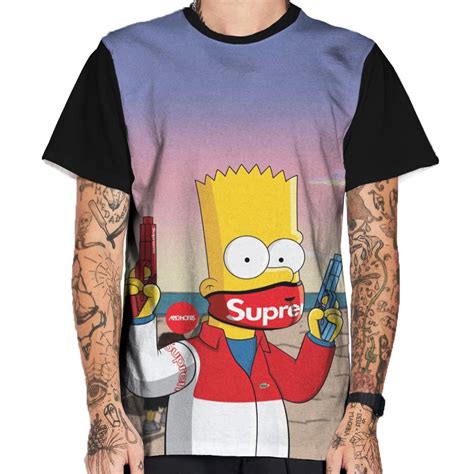 camiseta unissex supreme bart simpsons gangster bandana swag r 74 90 em mercado livre