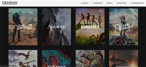 Obsidian Entertainment Website Updated With New Look With Their List Of