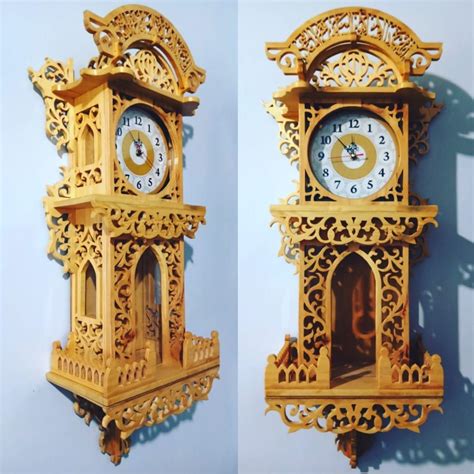 Wooden Pendulum Clock Scroll Saw Scrollsaw Woodenclock