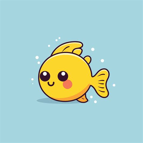 Cute Kawaii Fish Chibi Mascot Vector Cartoon Style 23137975 Vector Art