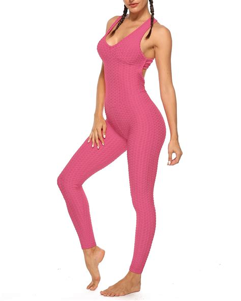 Seasum Seasum Womens Sexy One Piece Jumpsuit Crisscross Sleeveless Rompers Yoga Catsuit