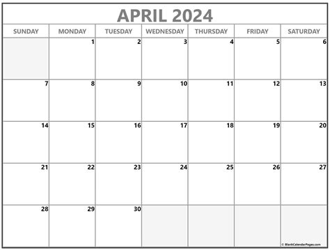 Calendar 2024 April Printable Blanca Myrtia