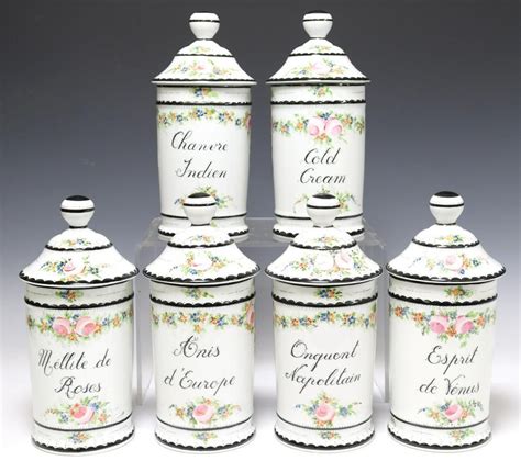 6 French Limoges Porcelain Apothecary Jars 0093 On Jan 20 2023